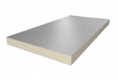 Soprema PIR 2-zijdig aluminium 1200x600x100mm Rd:4,51 (=0,72 m²) 100mm 50mm 120mm PIR 2-zijdig aluminium